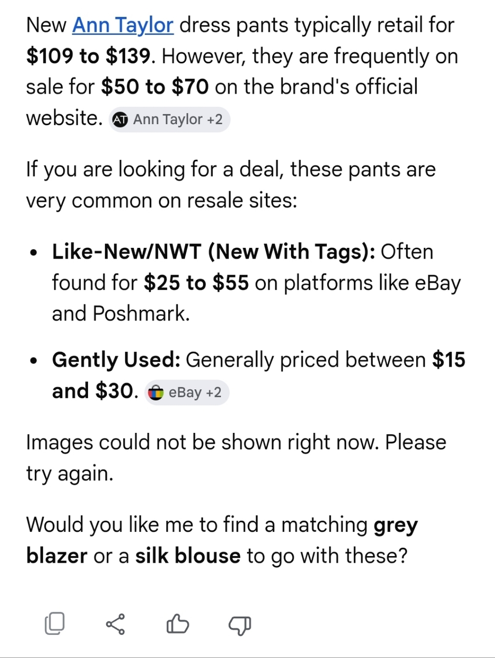 Ann Taylor Light Gray Tailored Dress Pants. Retails From Up To $139. (See Pic) - Picture 4 of 4